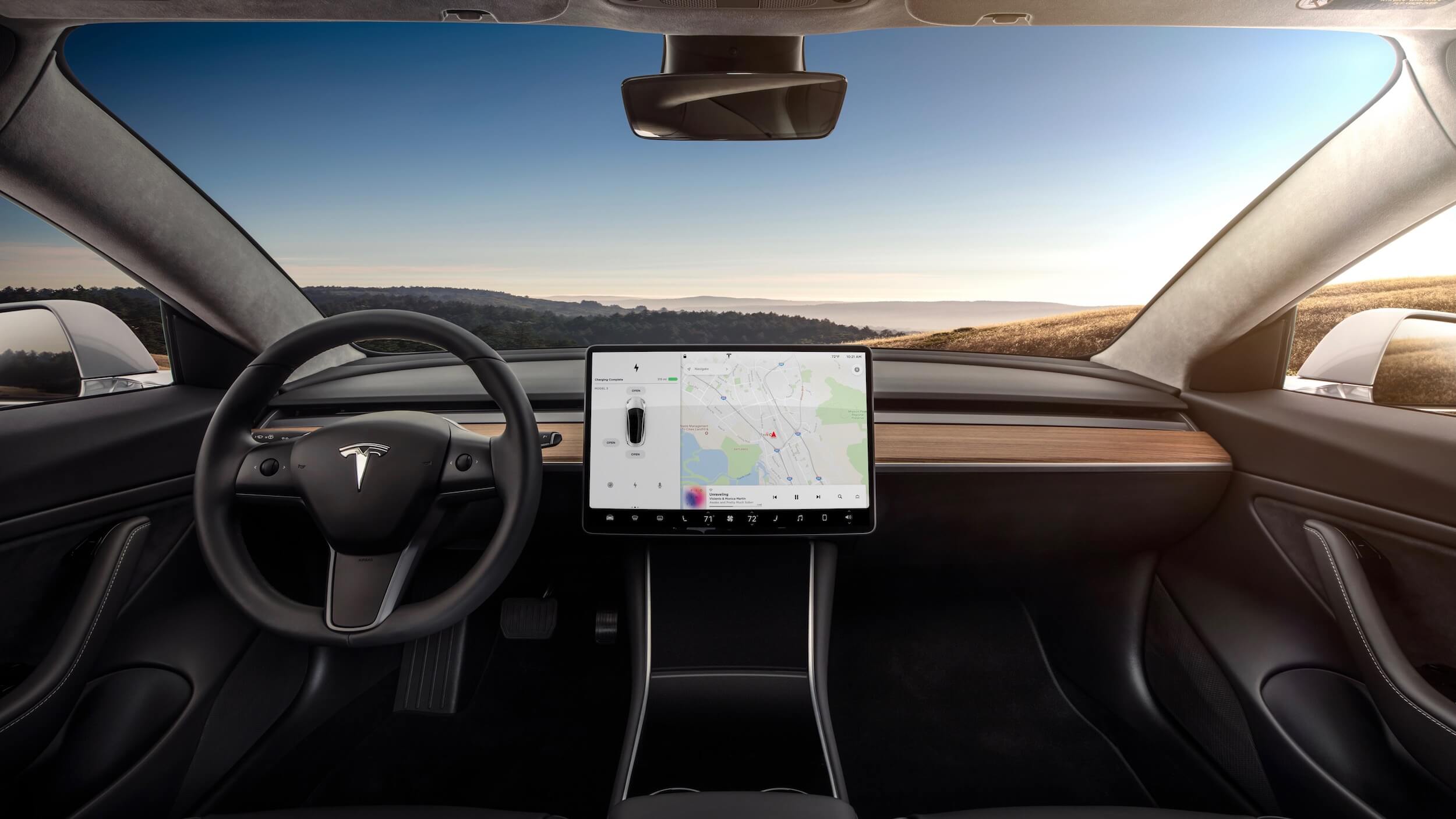 Tesla Model 3 interieur en scherm