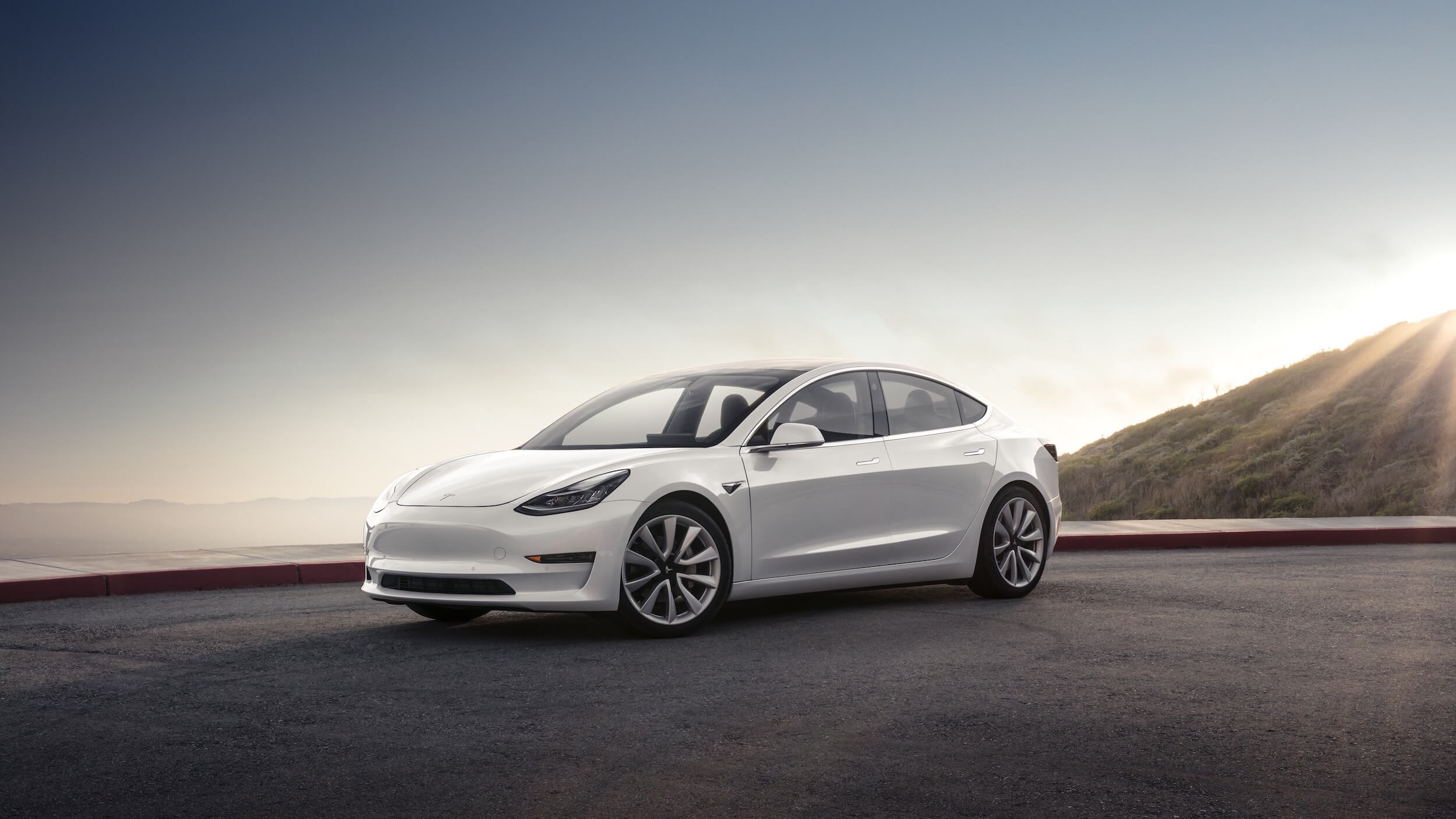 Witte Tesla Model 3