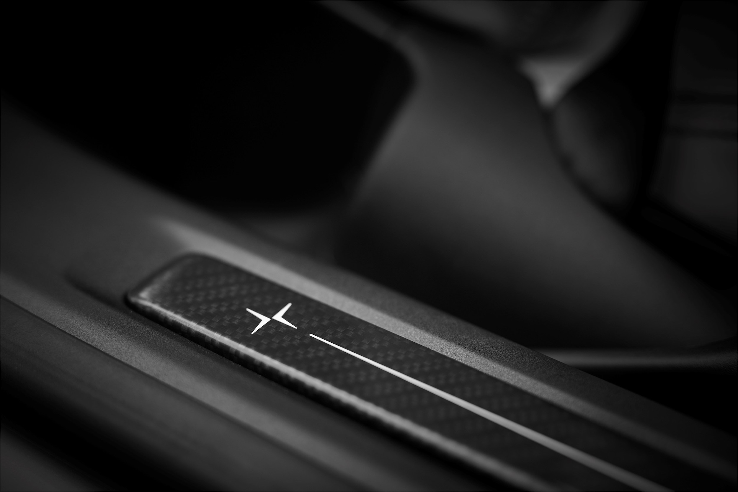 Polestar 1 interior detail, tread plate