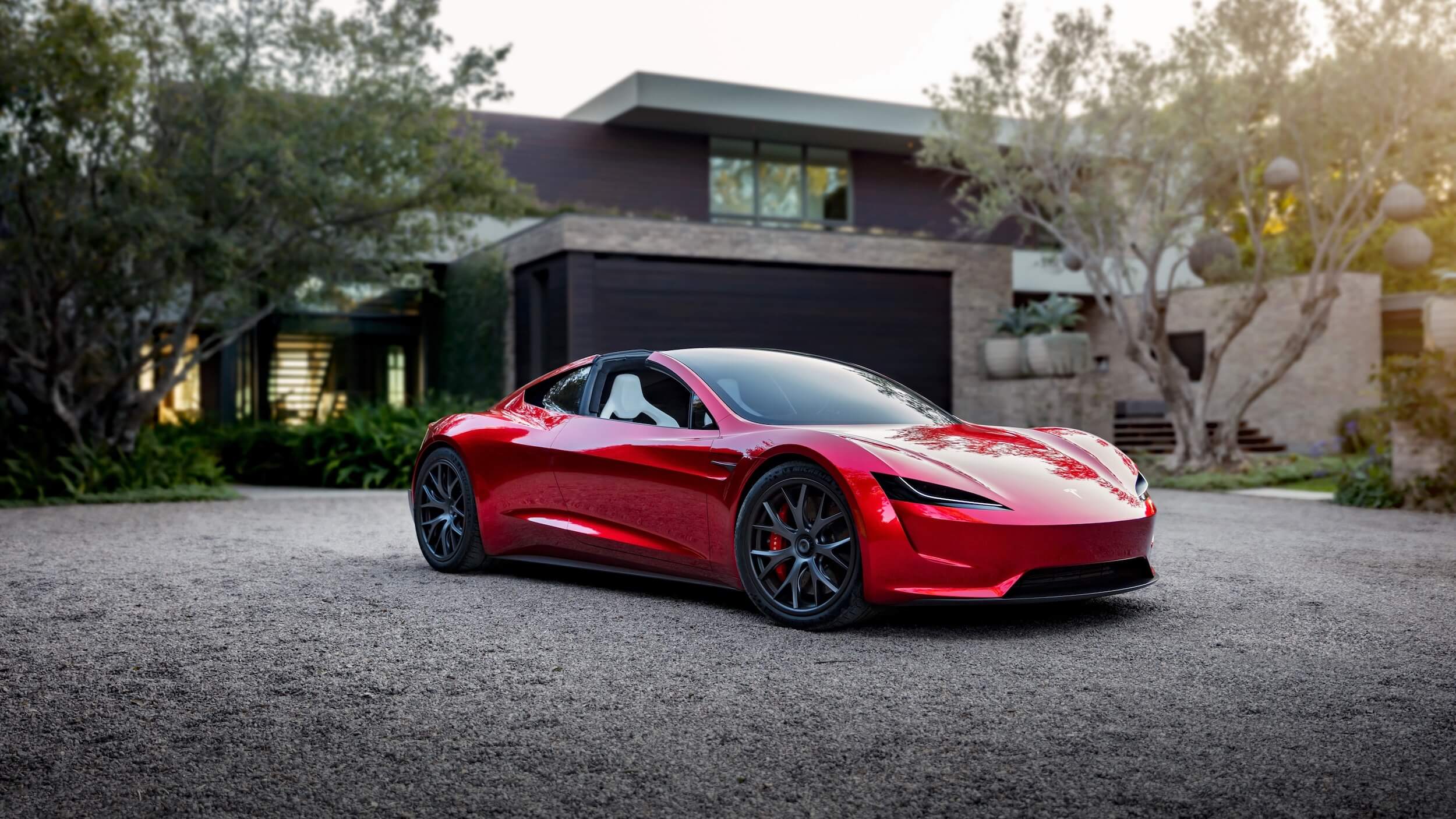 Tesla Roadster rood