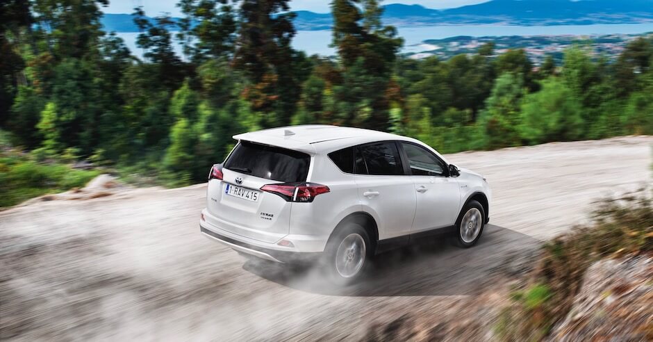 Toyota RAV4 hybrid in sand