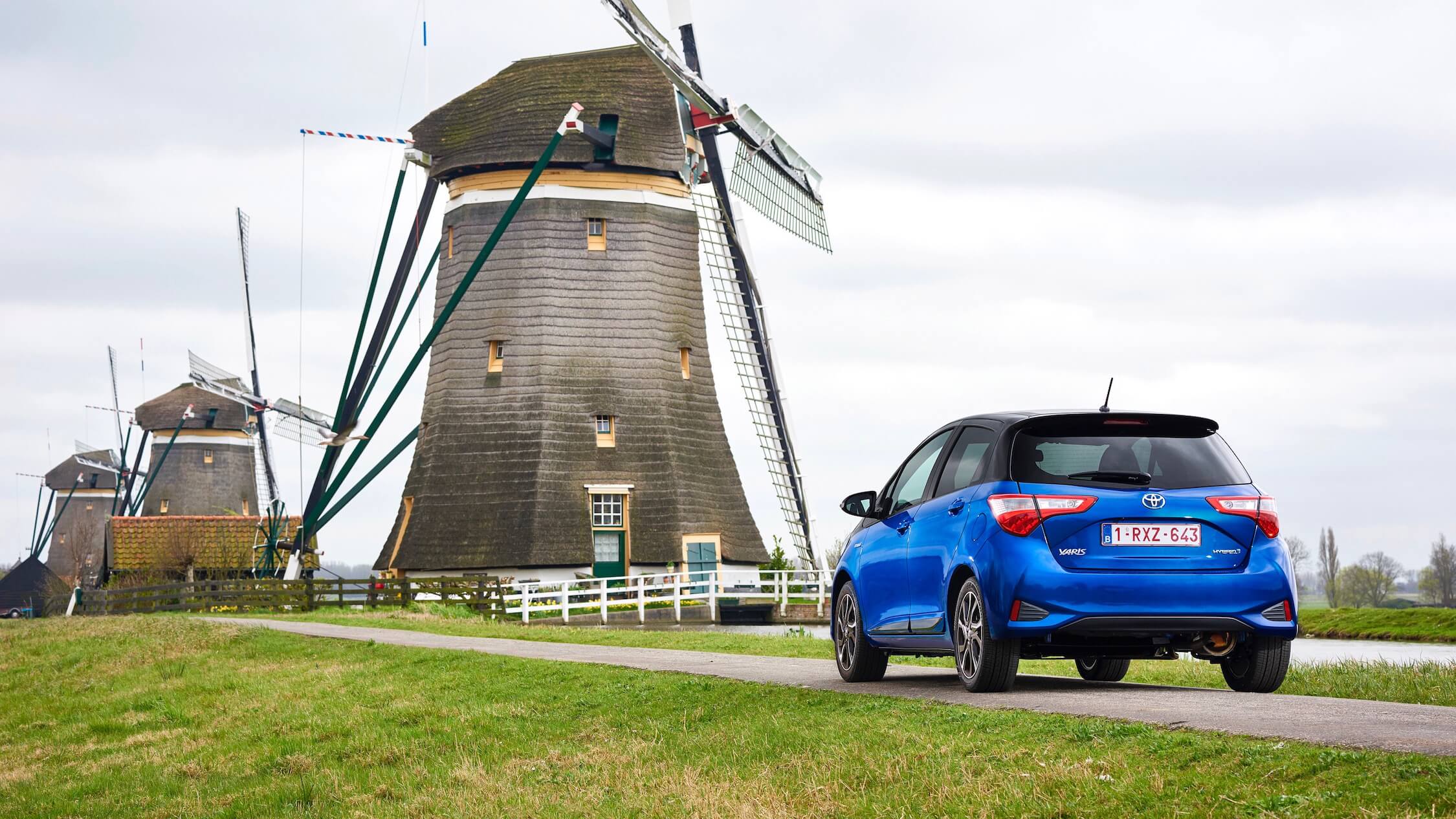 Toyota Yaris and windmill