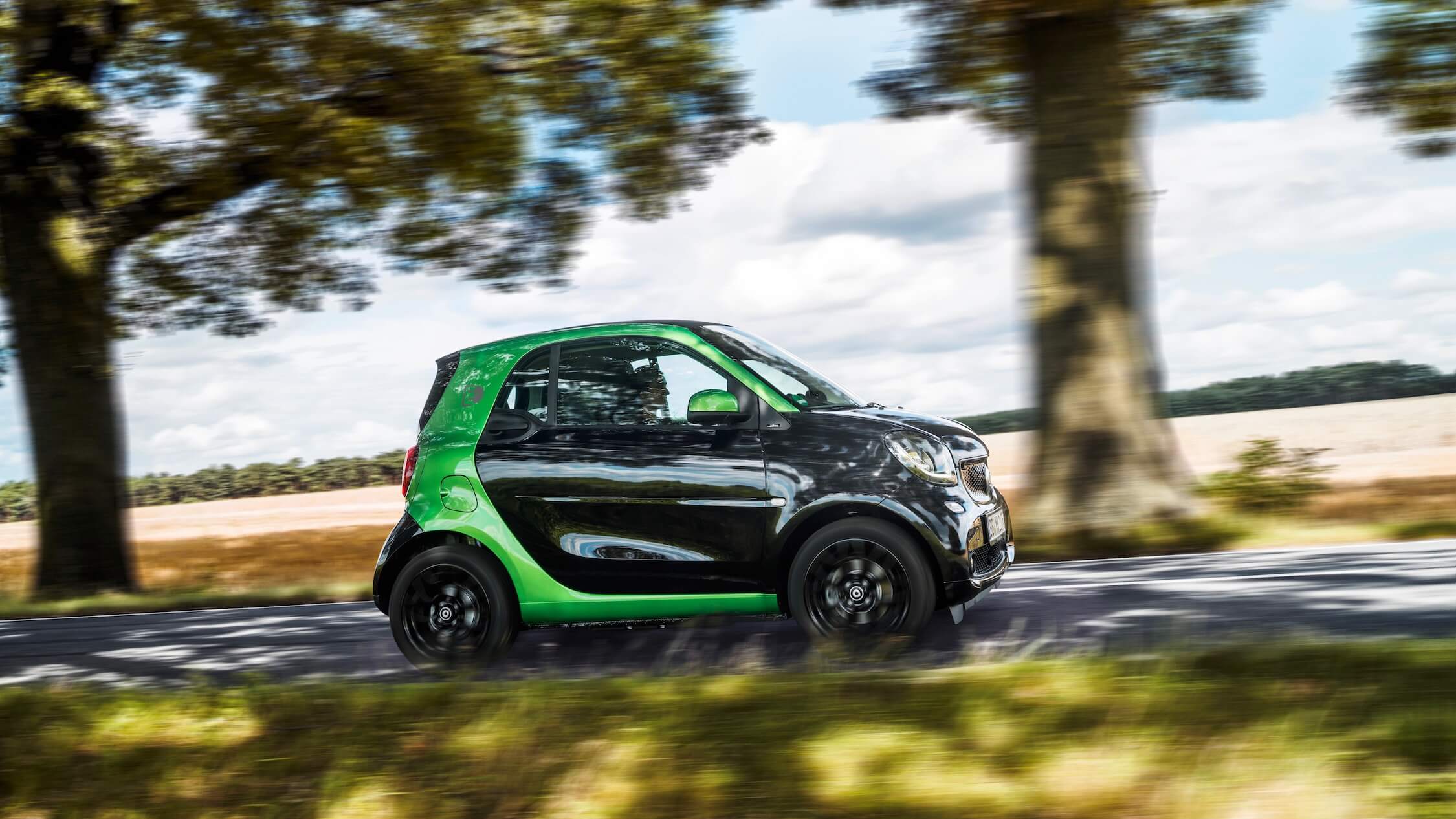 Elektrische Smart EQ rijdend