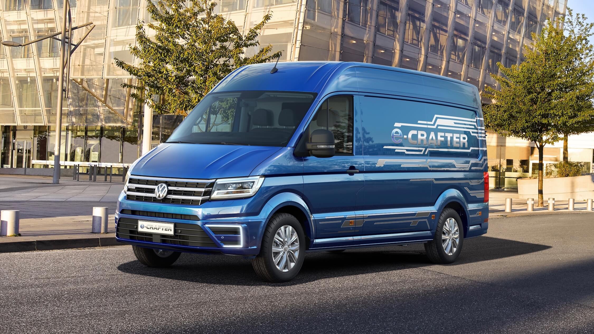 VW e-Crafter blauw bestelwagen