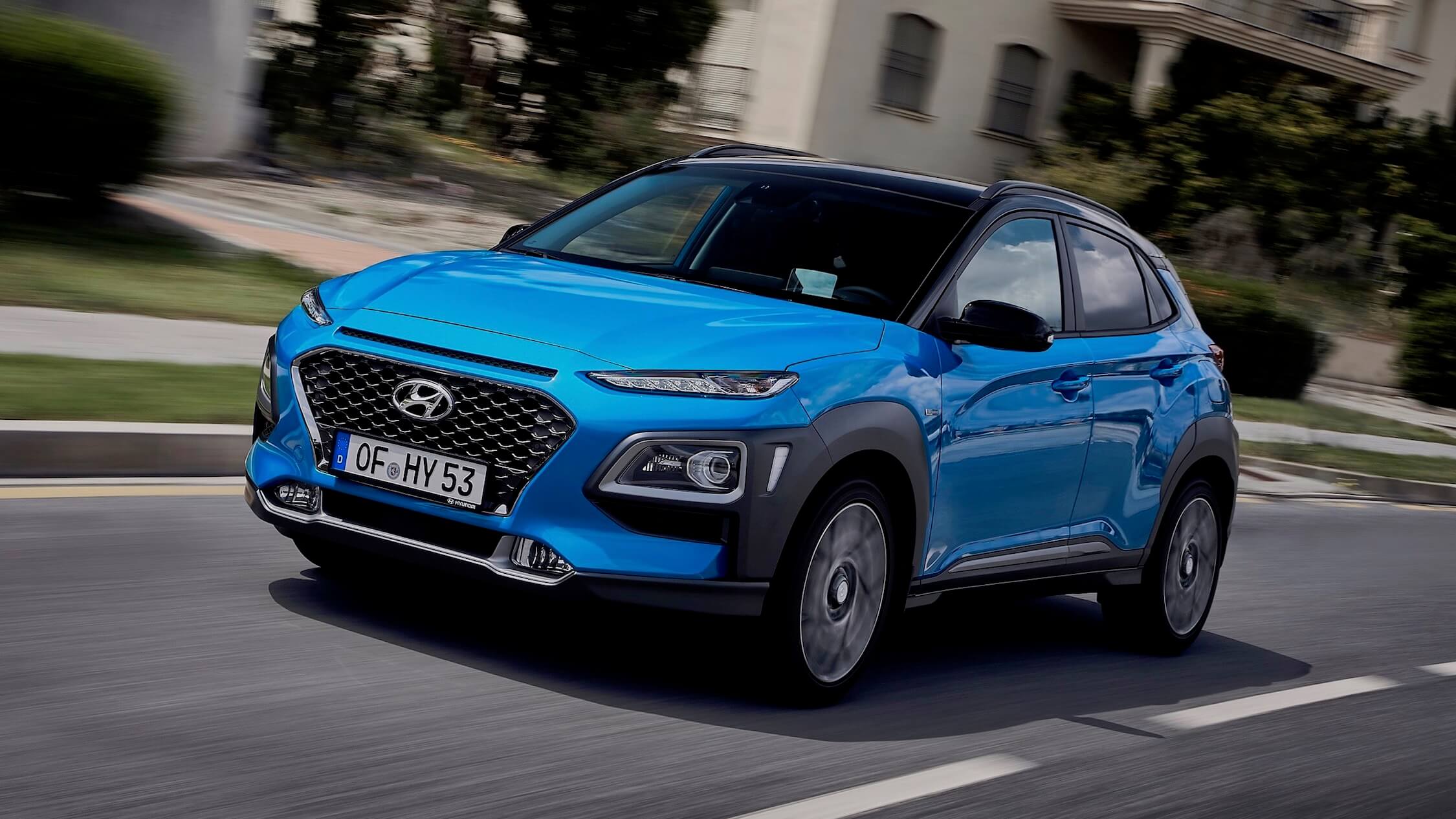 Hyundai Kona Hybrid blauw