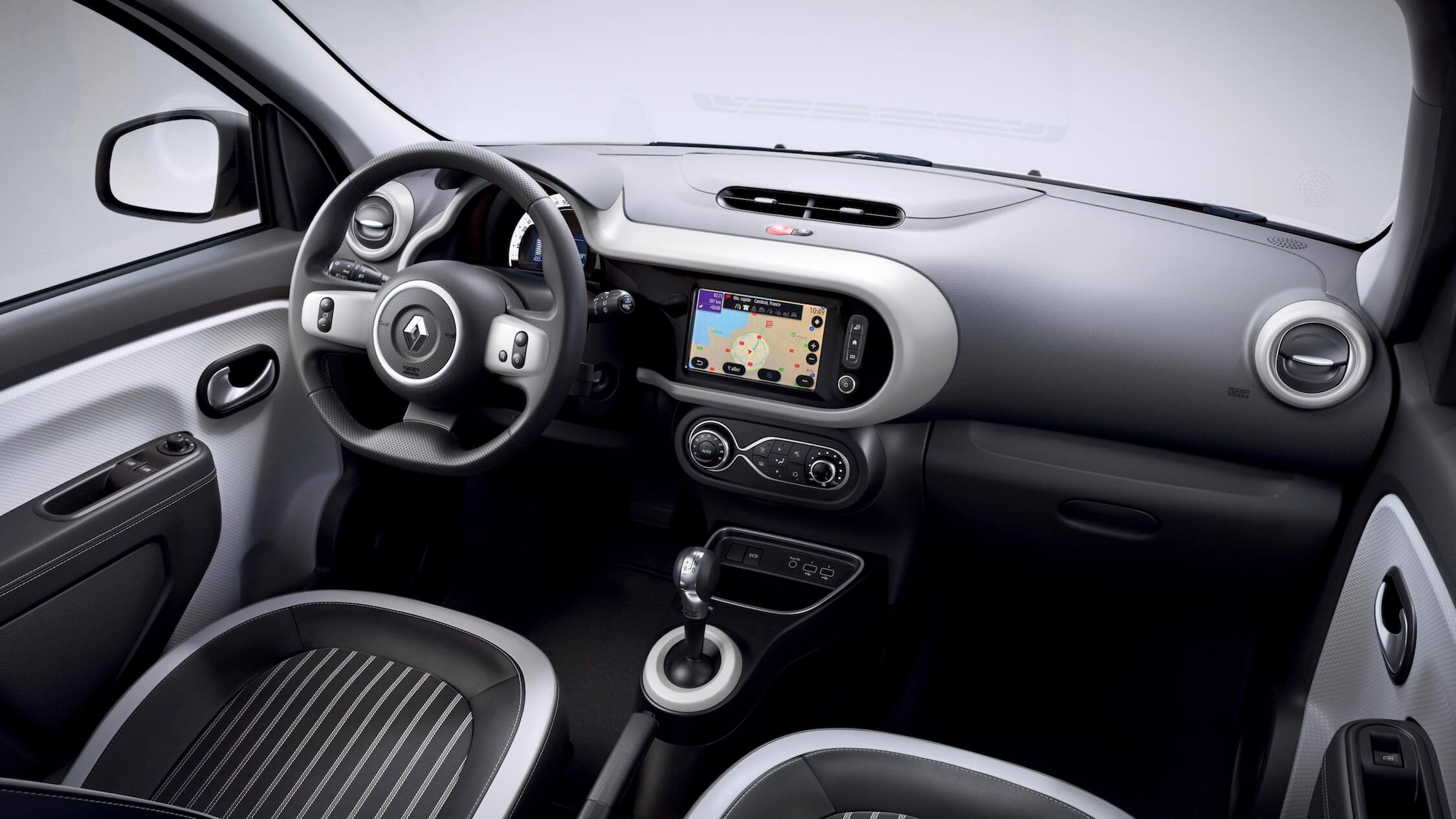 elektrische Renault Twingo ZE interieur grijs