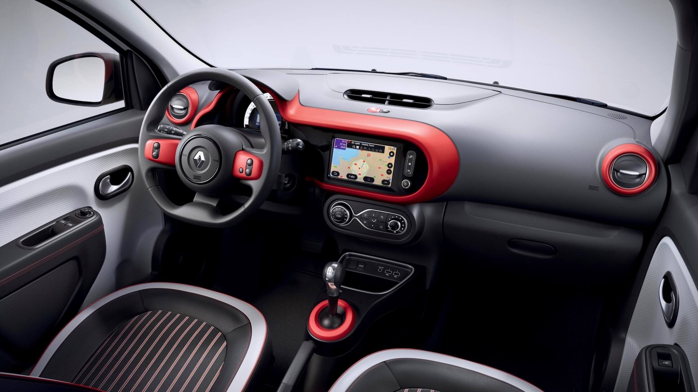 elektrische Renault Twingo ZE interieur rood