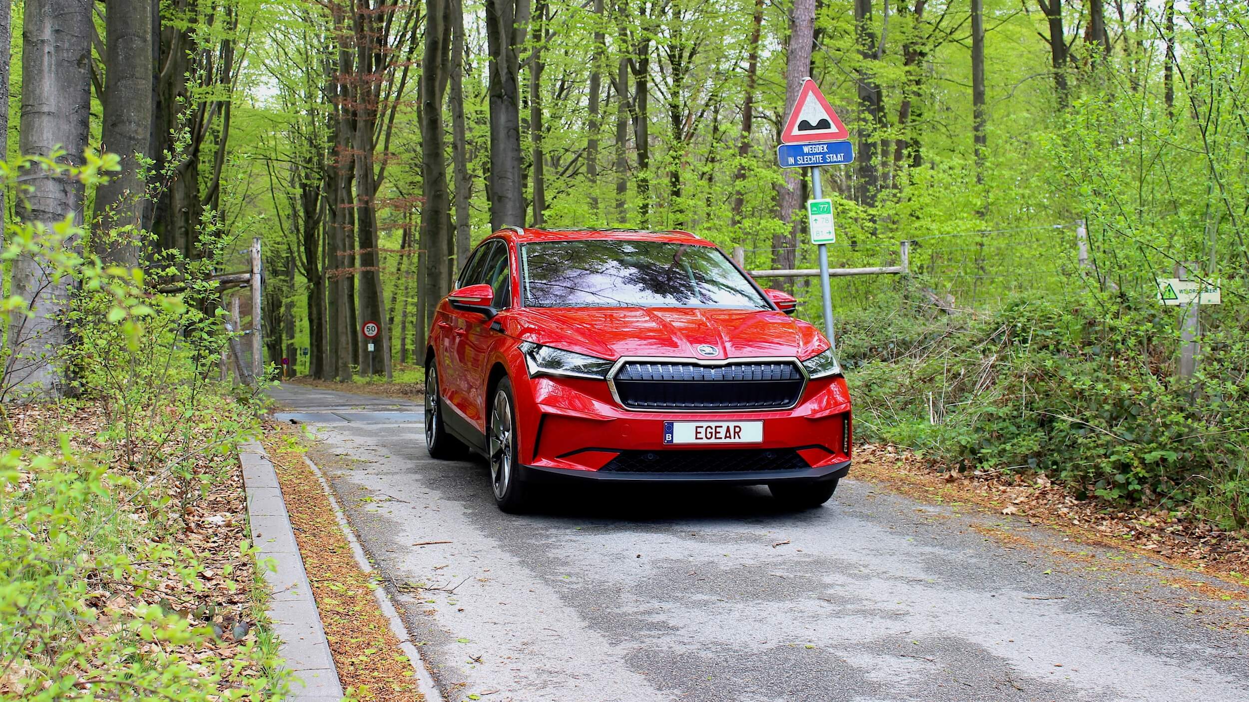 Skoda Enyaq iV rood egear