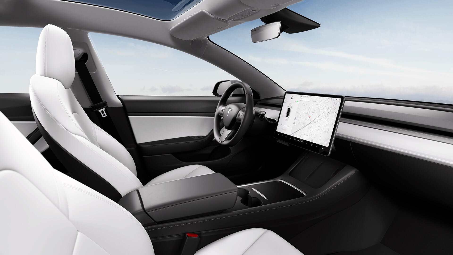 2021 Tesla Model 3 interieur zetels