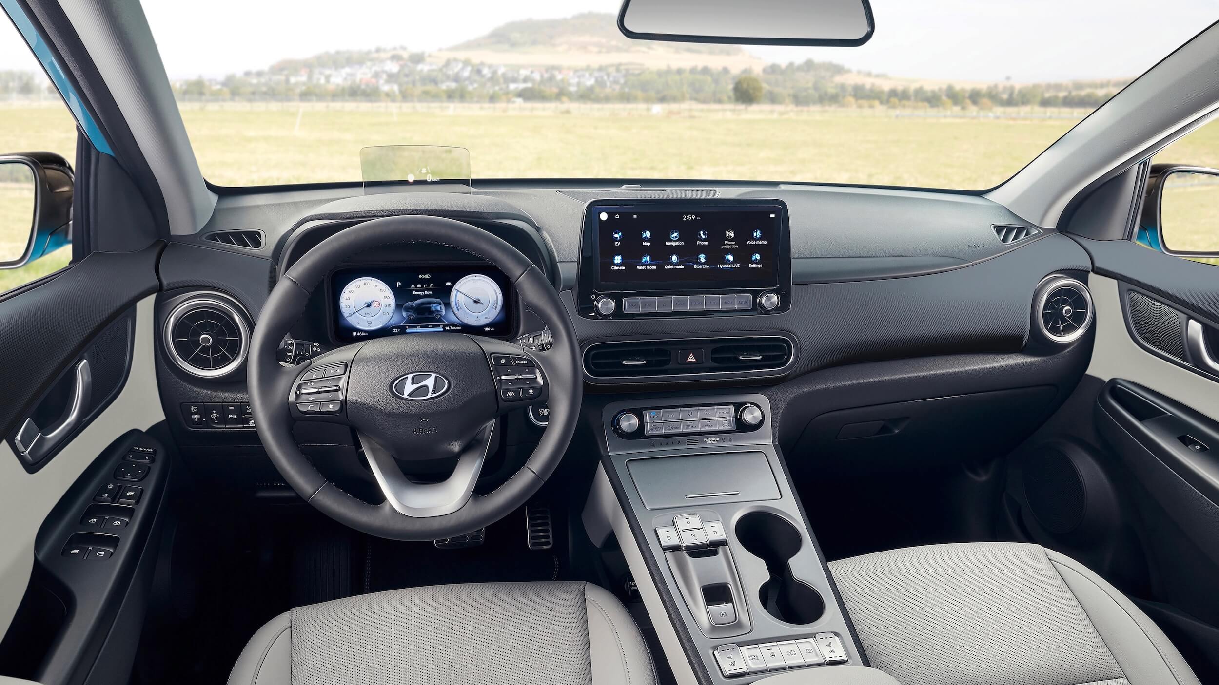 Nieuwe Hyundai Kona EV interieur