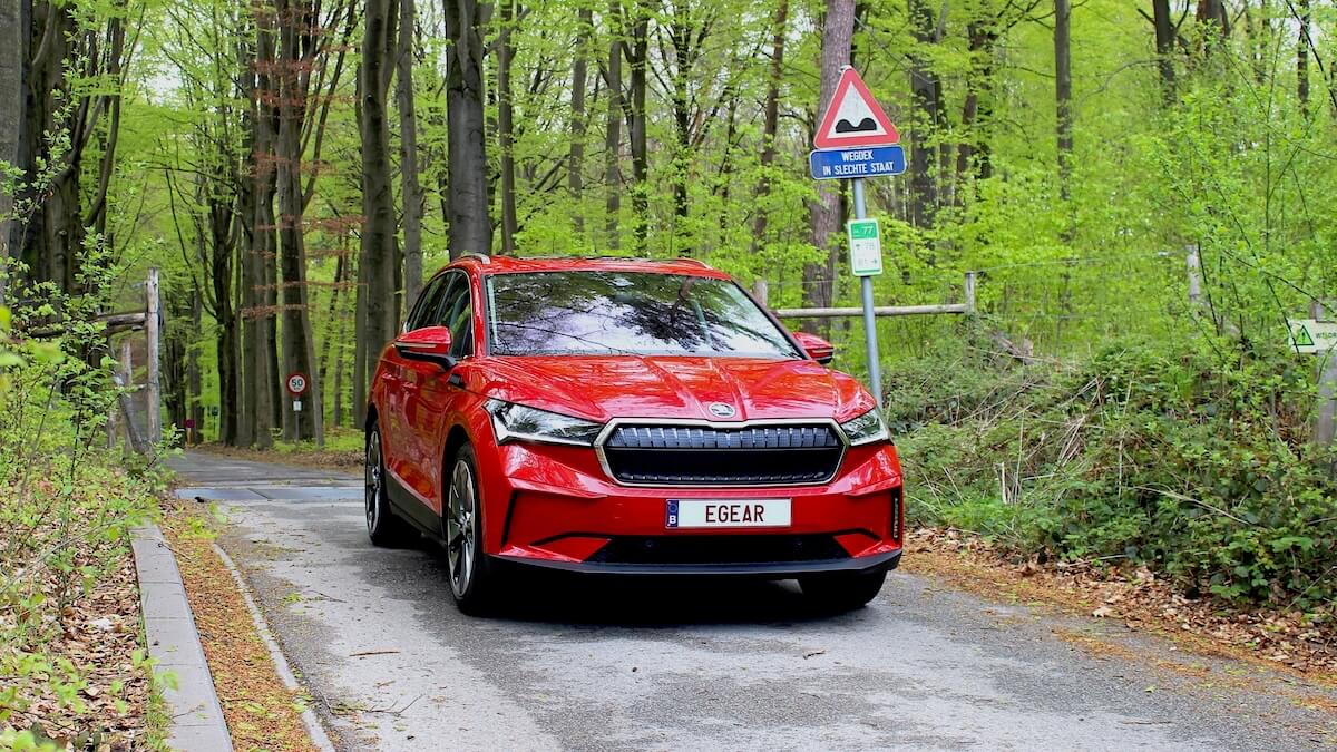 elektrische Skoda Enyaq rood