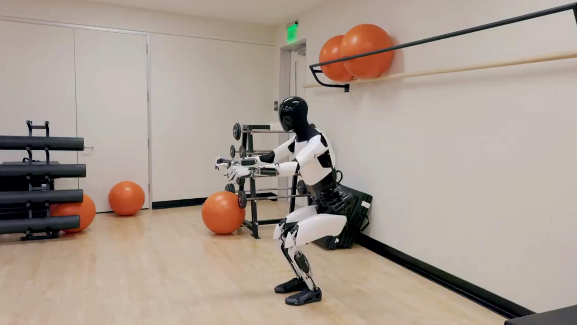 Tesla bot optimus squat