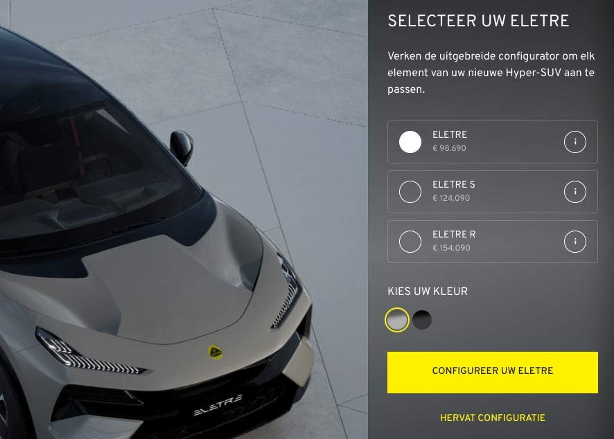 Lotus Eletre prijs België