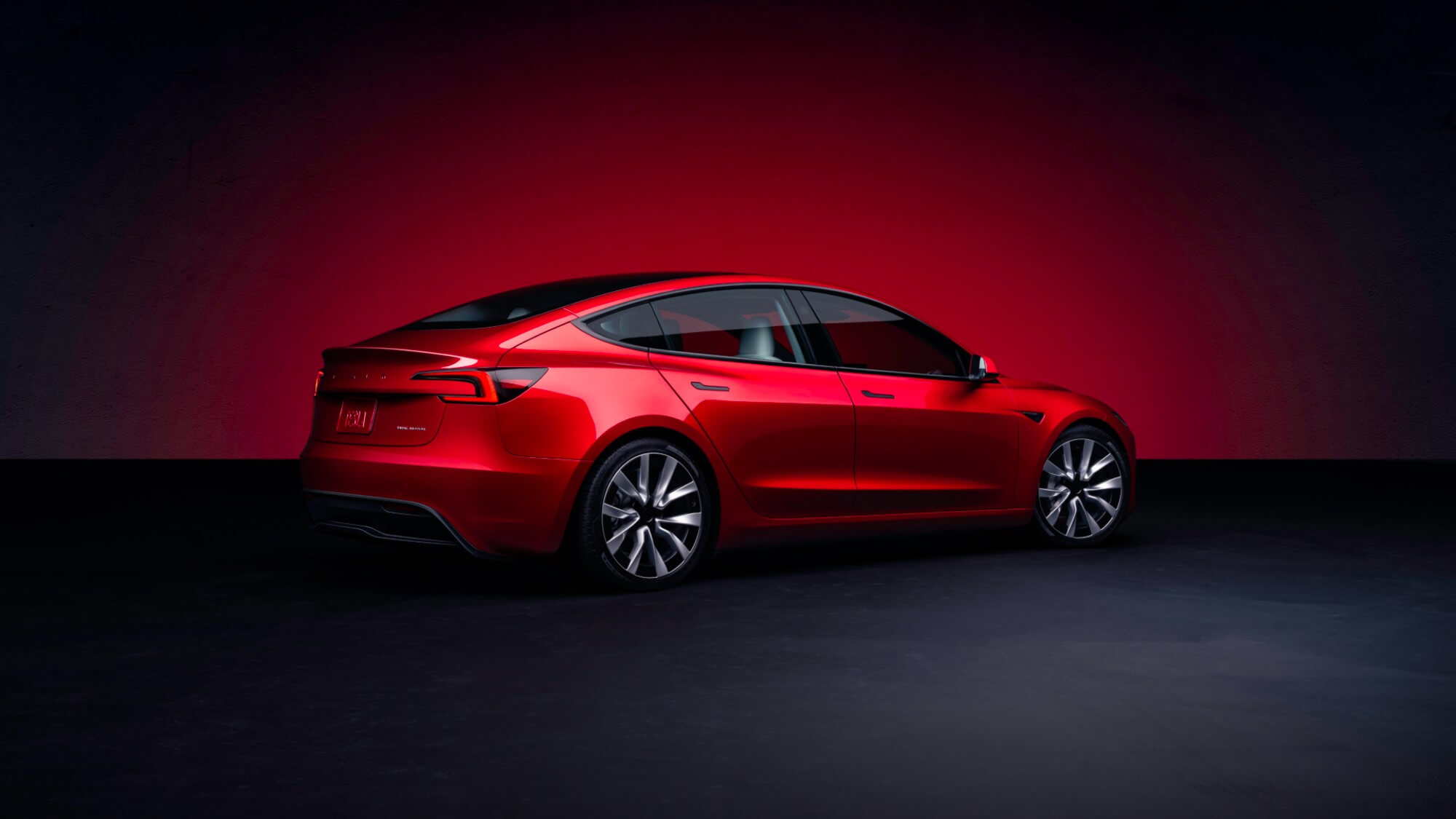 tesla model 3 facelift rood