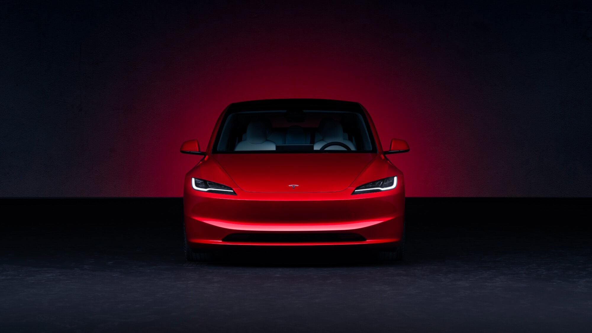 tesla model 3 facelift voorkant